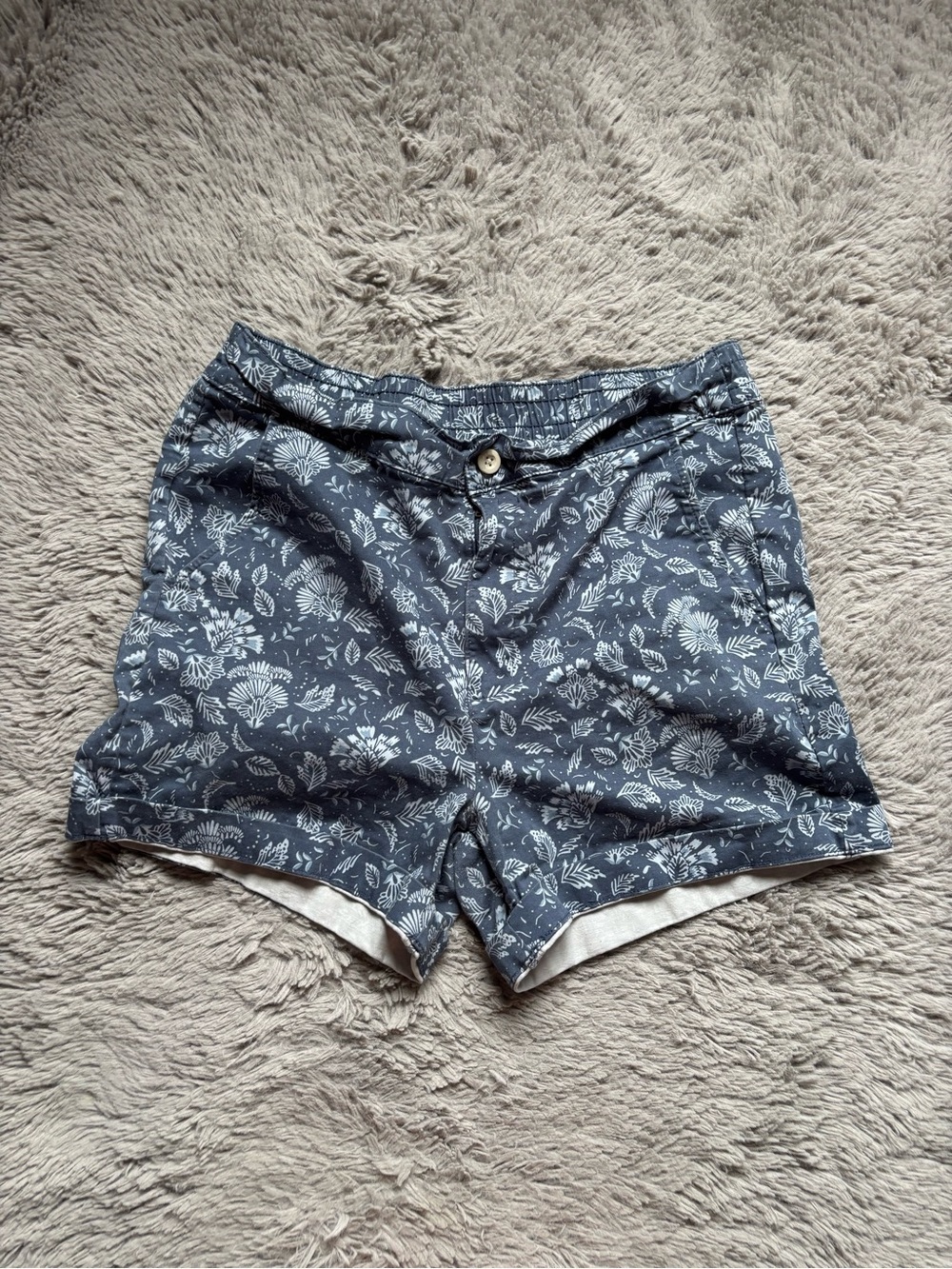 Women’s Jachs Girlfriend Navy Floral Print Cotton Shorts size XL